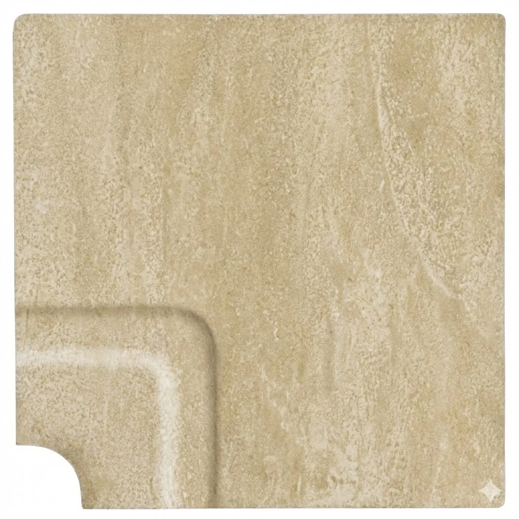Beige Stone Porselen Tutamak Ic kose - Icbukeyli